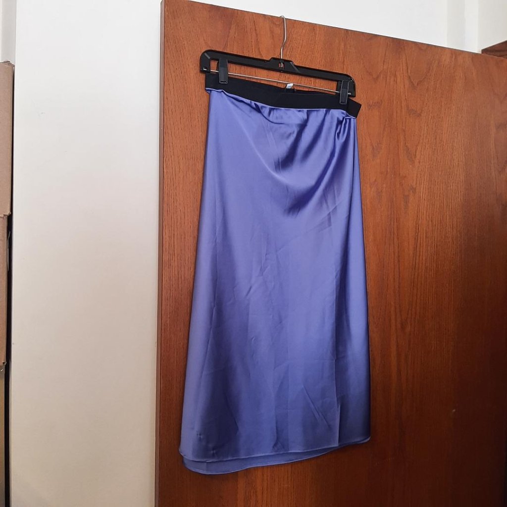 New ! The Drop Women Maya Silky Slip Skirt Light Purple Size M